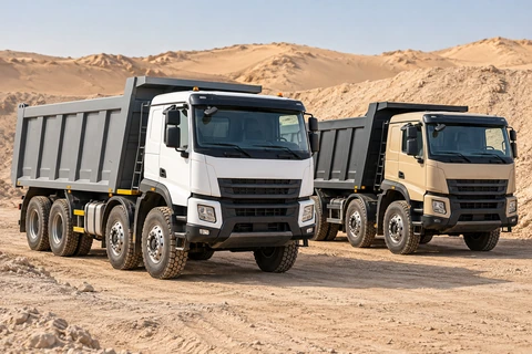 Truck on sandy terrain — illustrative service scene